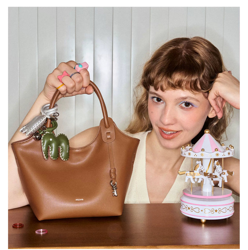 MUVA Leather High-end Small Bag Bucket Bag