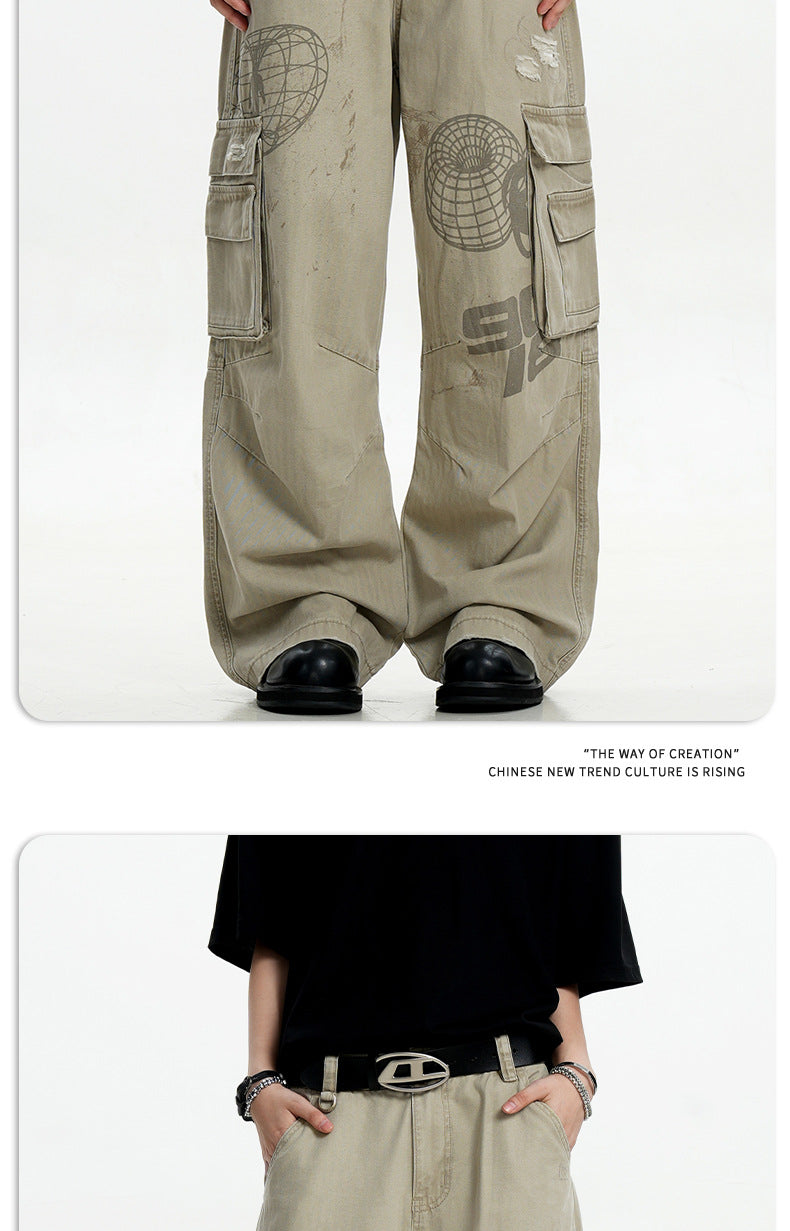 11KN Retro Straight Loose Wide Leg Pants