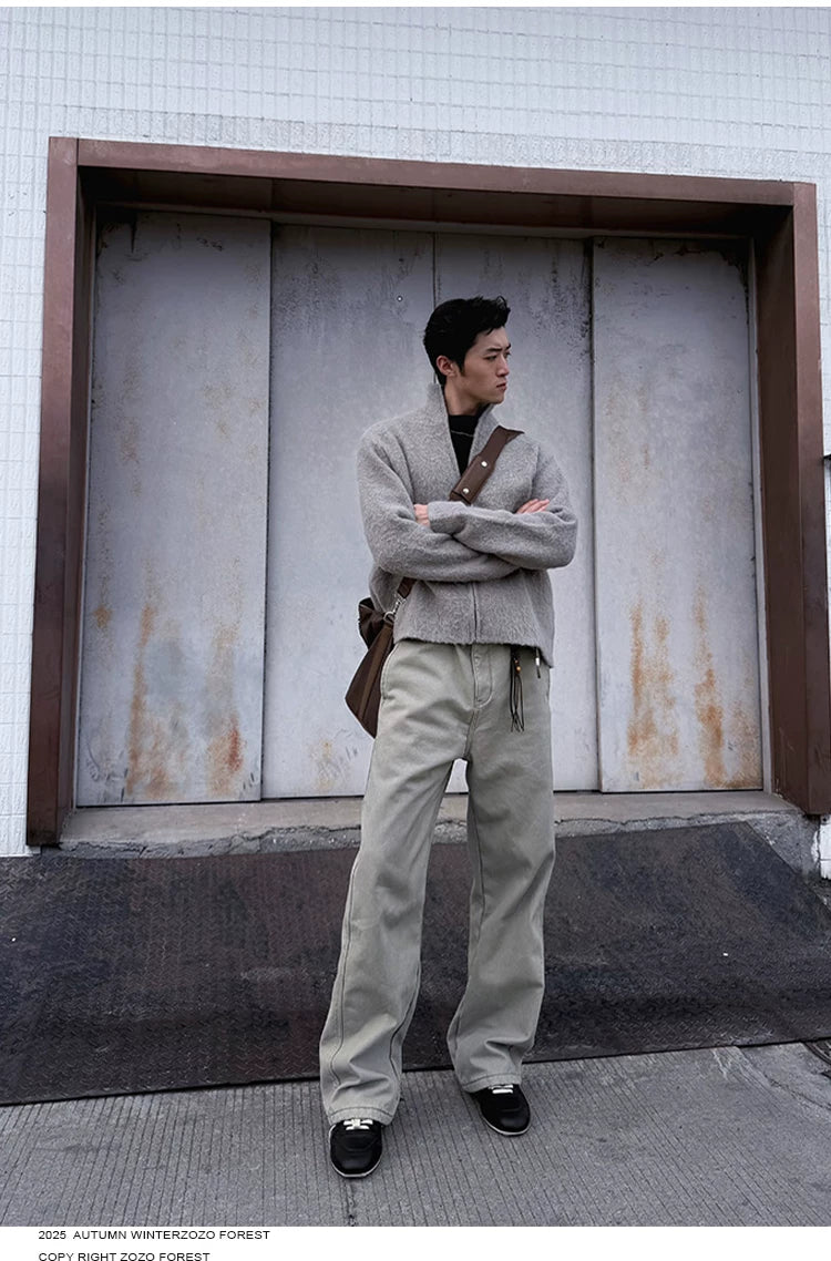 ZOZOFOREST Fog Suede Wool Soft Waxy Warm Sweater