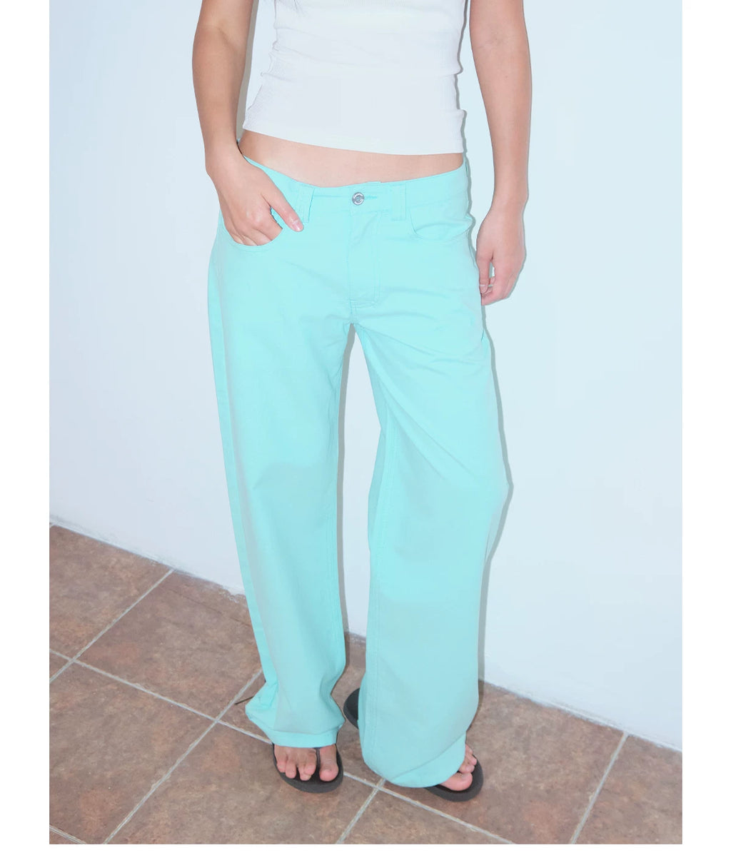 FUNKYFUN Dark Horse Print Mid-low Rise Straight-leg Slacks