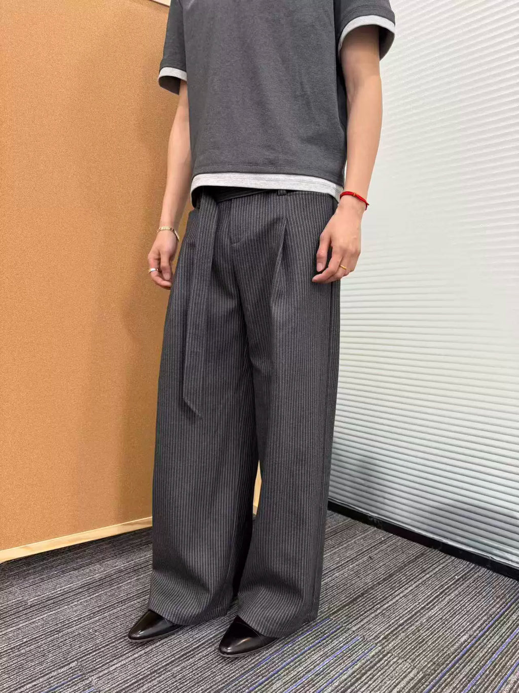 MANUSCRIPT Striped Streamer Casual Trousers