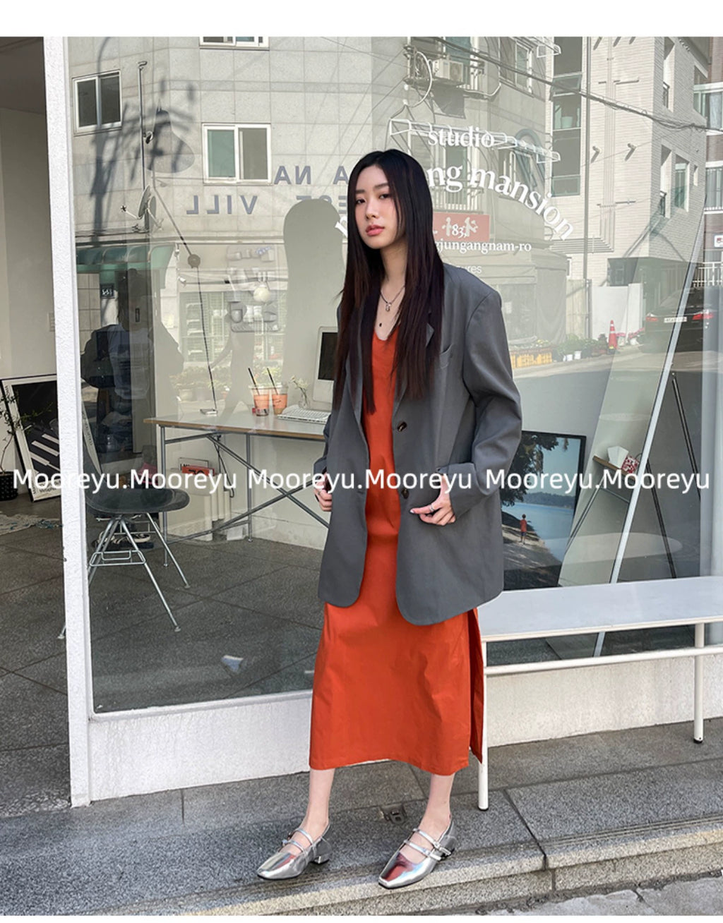 Mooreyu Square Head Retro Versatile Light Mouth Single Shoes