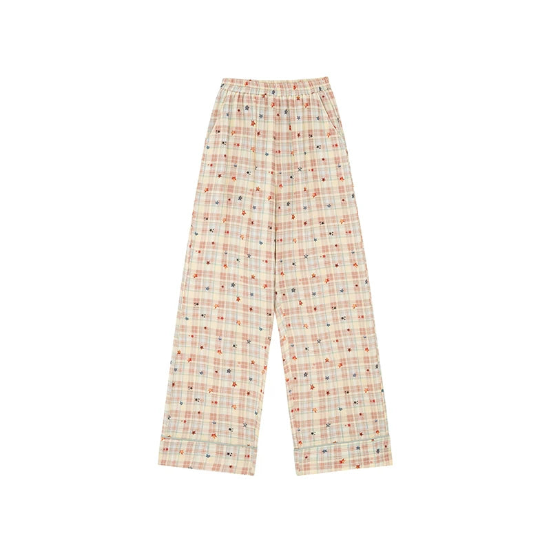 KANO Cuban Collar Print Casual Pajama Set