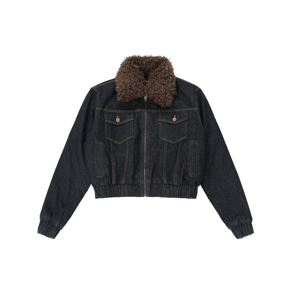 CHANYOOU Retro Lapel Padded Denim Cotton Clothes