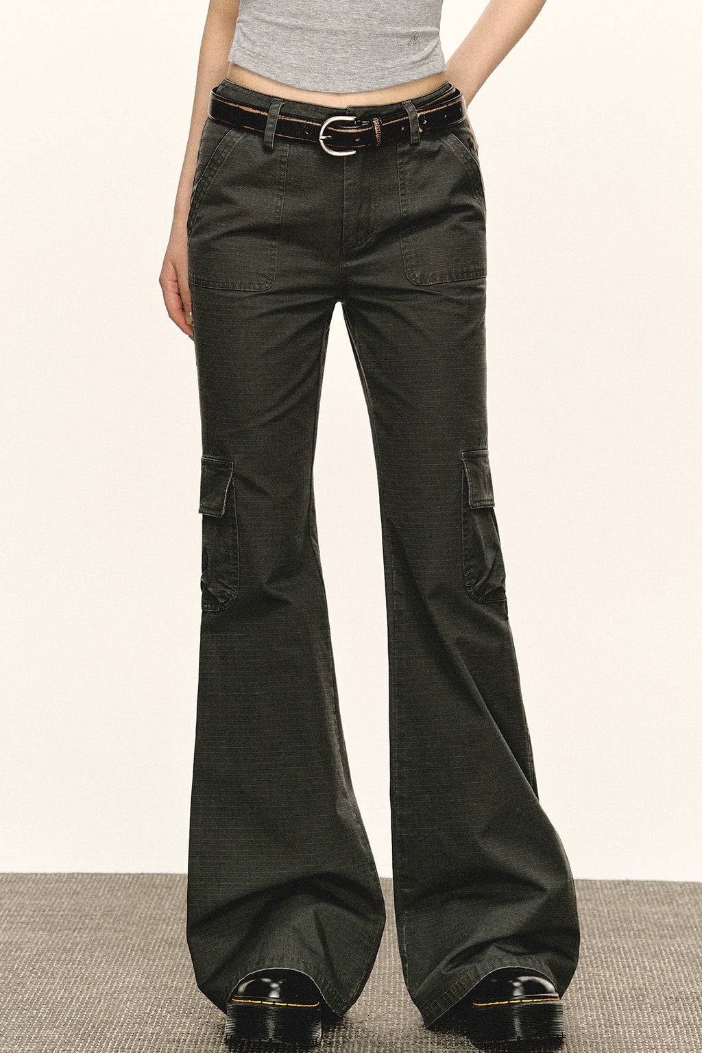 Ariseism Vintage Low Waist Slim Wide Leg Pants