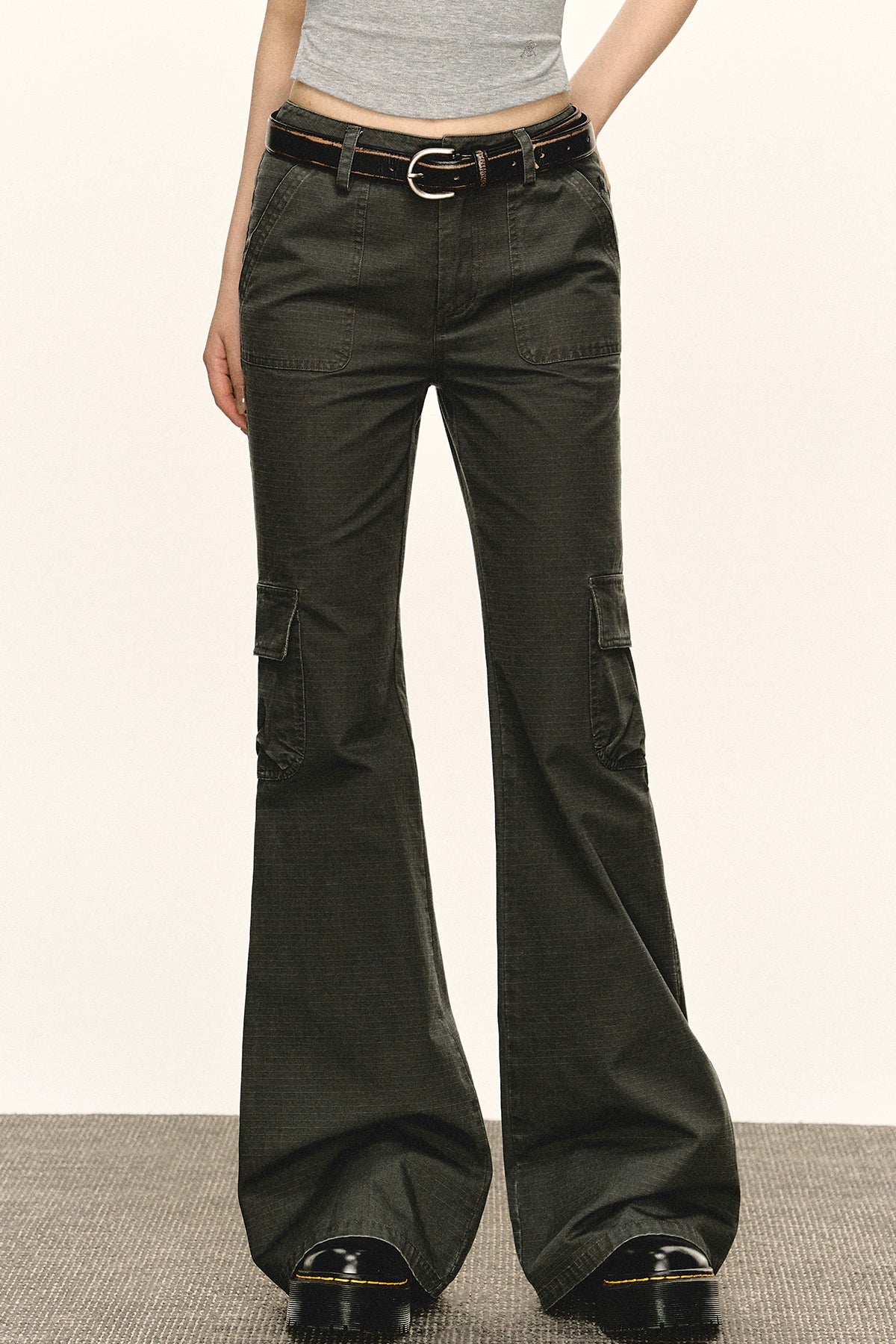 Ariseism Vintage Low Waist Slim Wide Leg Pants