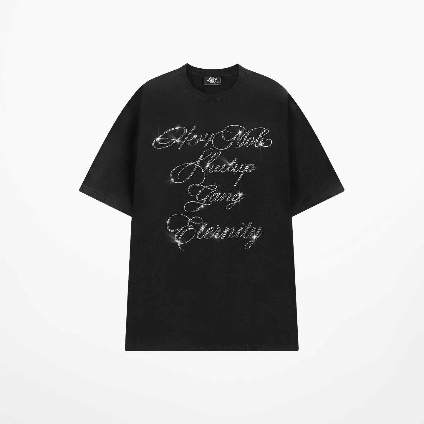 404MOB Alphabet Hot Diamond Loose Casual Tee