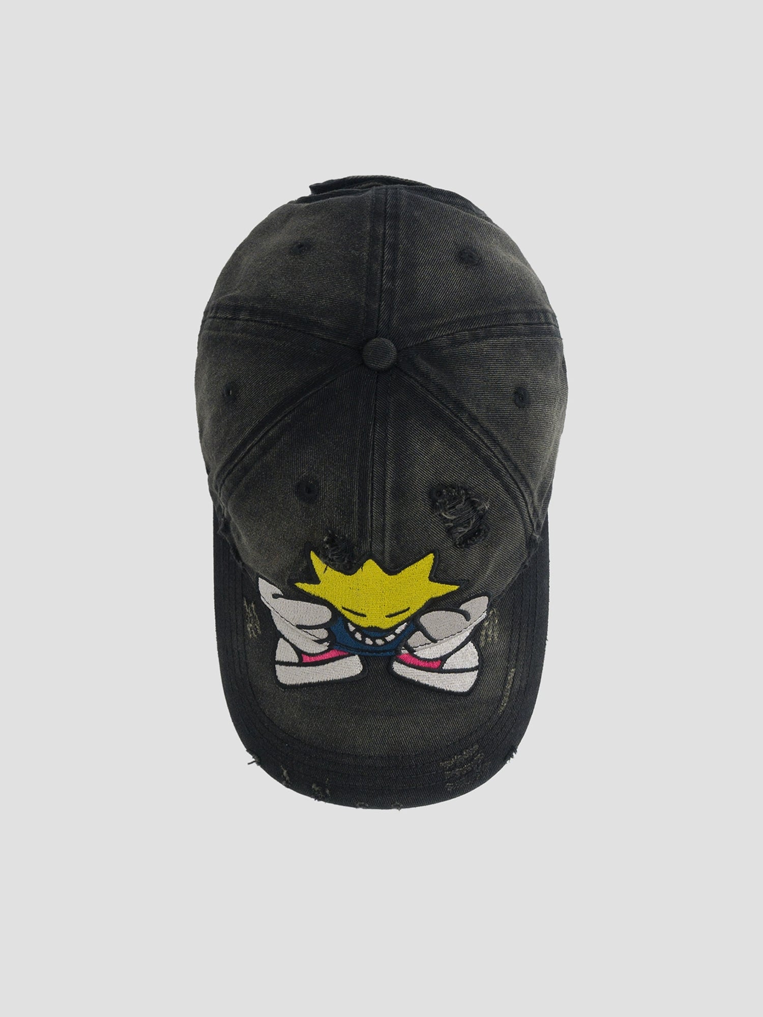 Fleamarket Cartoon Embroidery Wash Cotton Baseball Cap