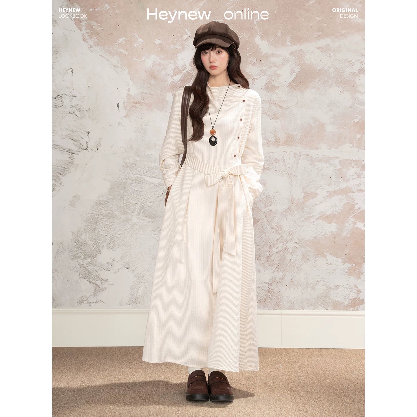 LOVEHEYNEW Simple Striped Dress