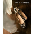 L'aise Flat-soled Leopard Print Soft-soled Shallow-mouth Single Shoes