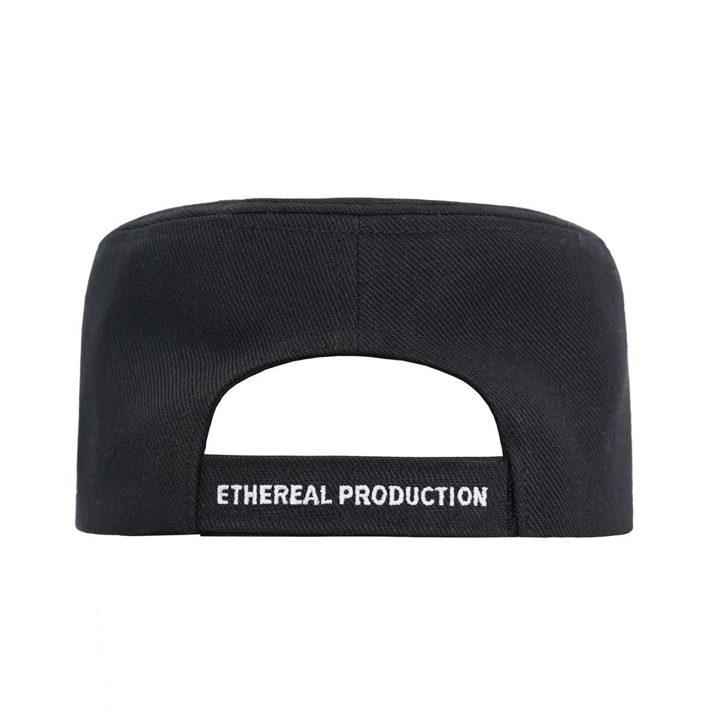 ETHEREAL PRODUCTION Clock Embroidered Hard Top Flat Top Cap