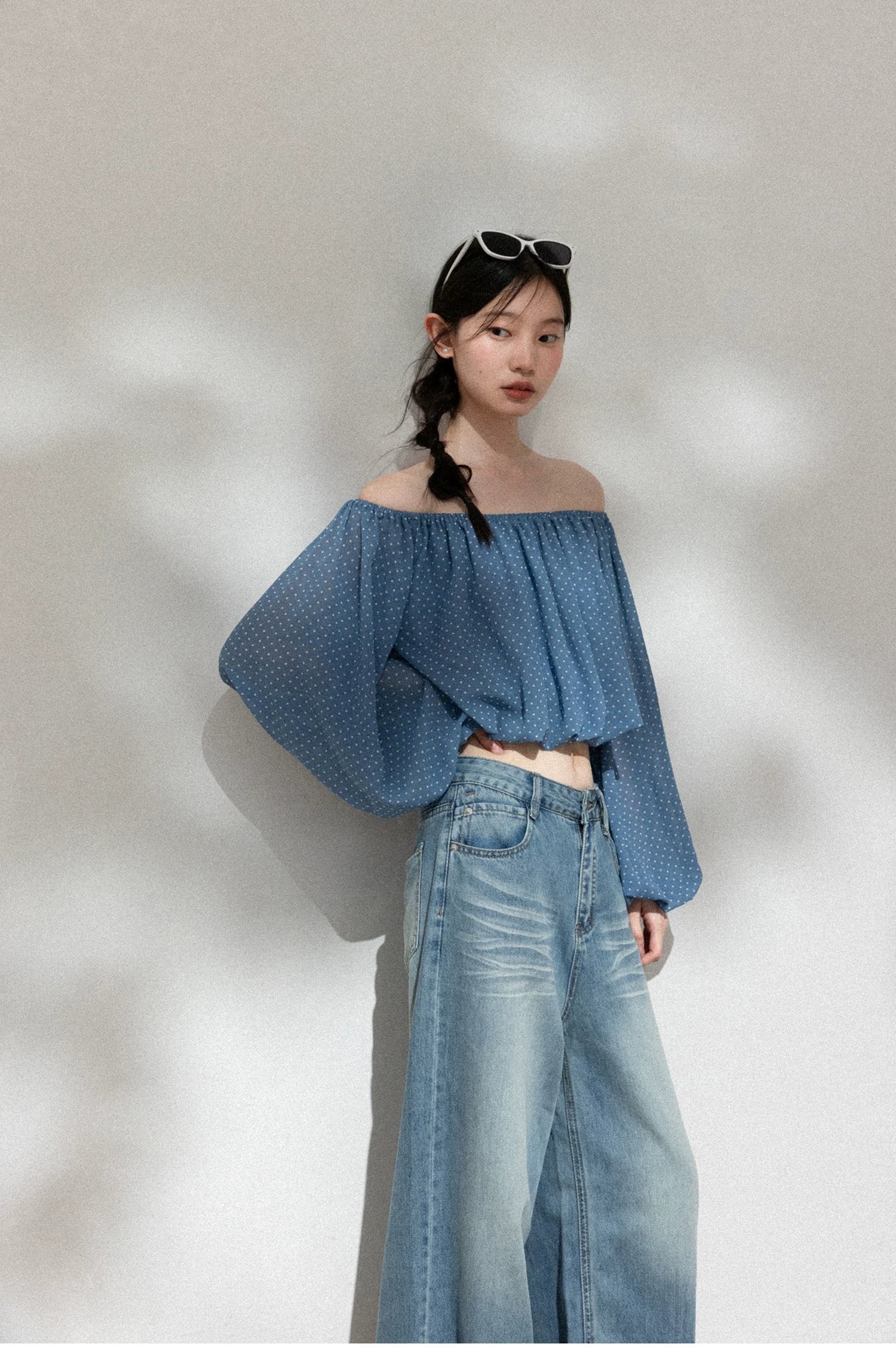 Cantonstory Vintage High Waist Wide Leg Jeans