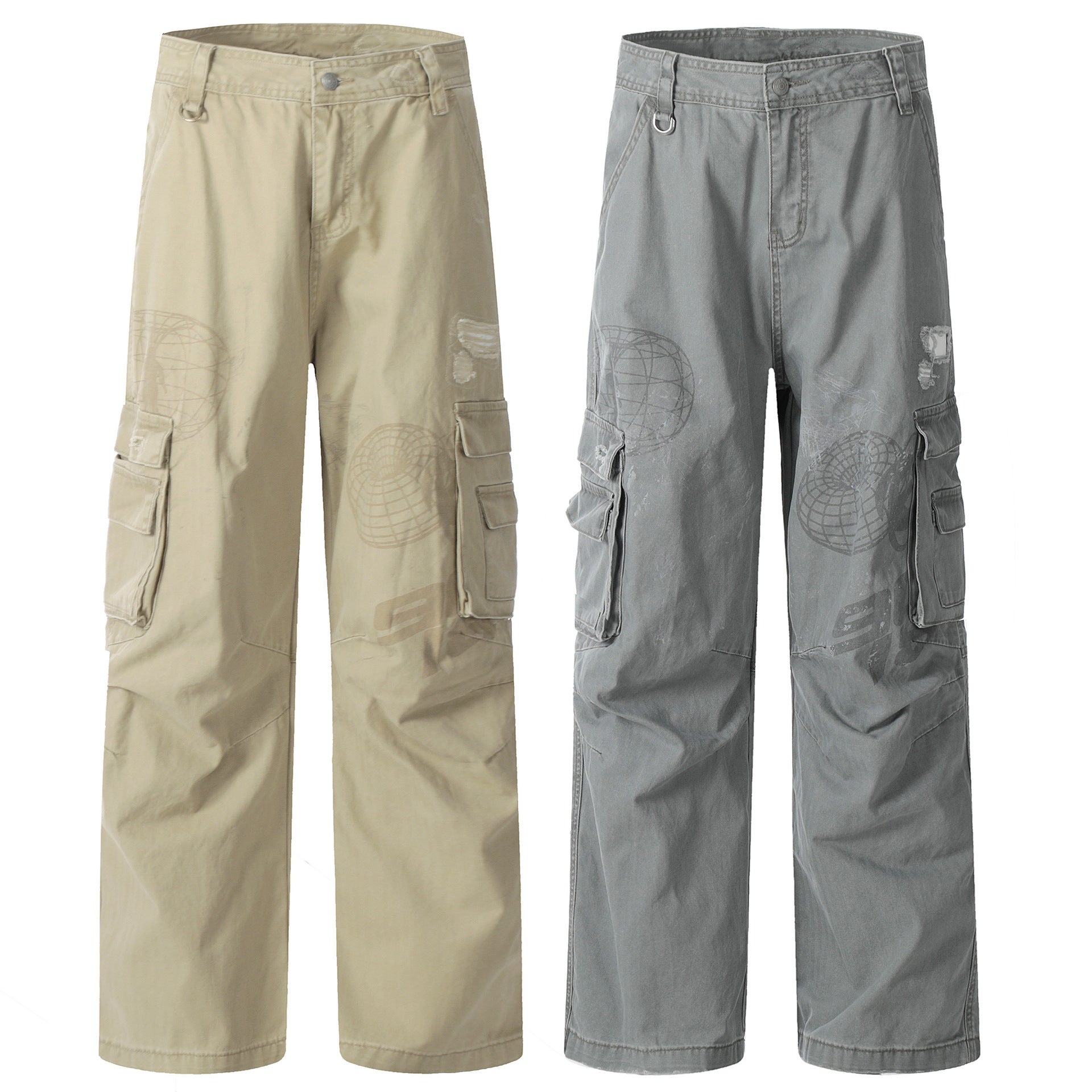 11KN Retro Straight Loose Wide Leg Pants