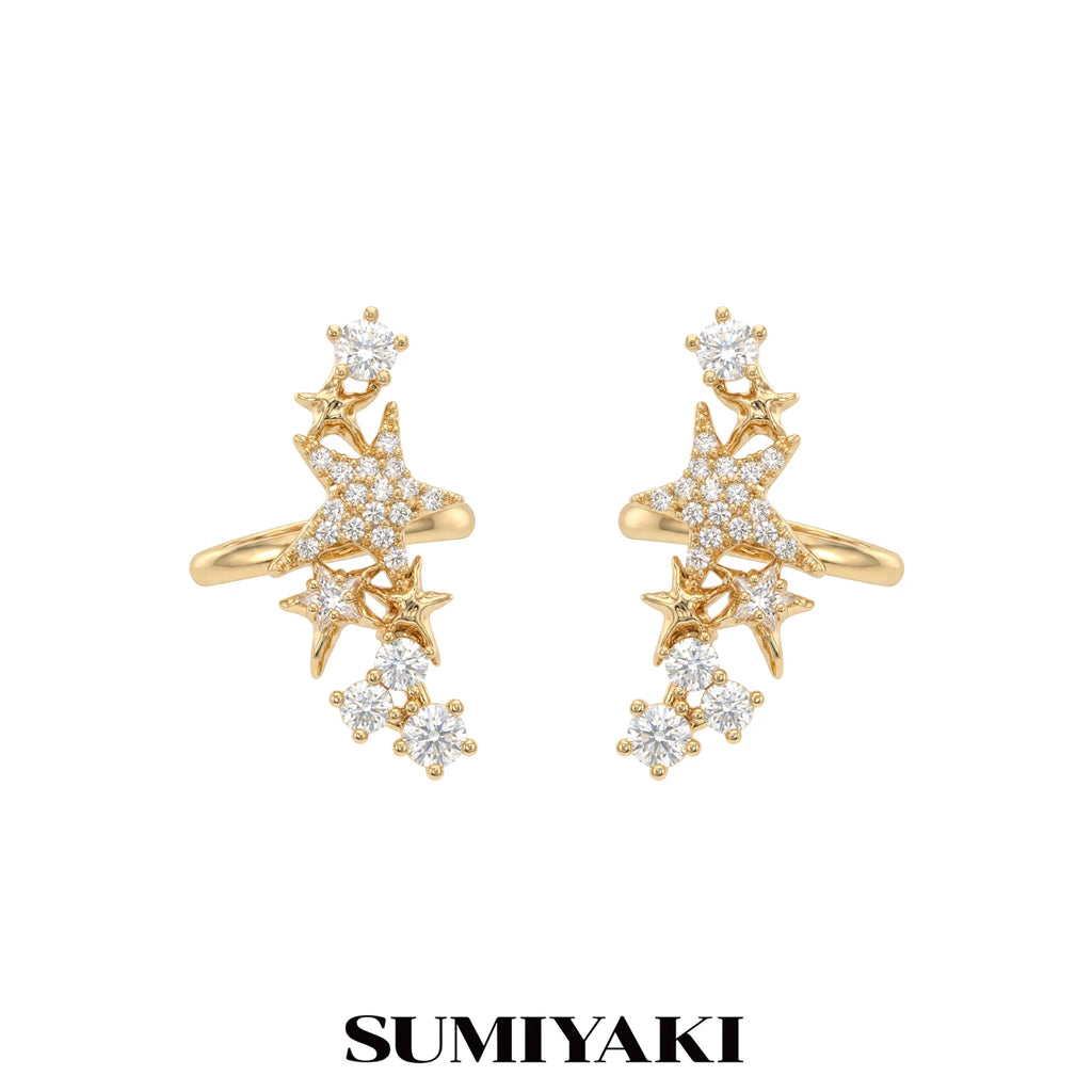 SUMIYAKI Temperament Is Full of Diamond Ear Clips