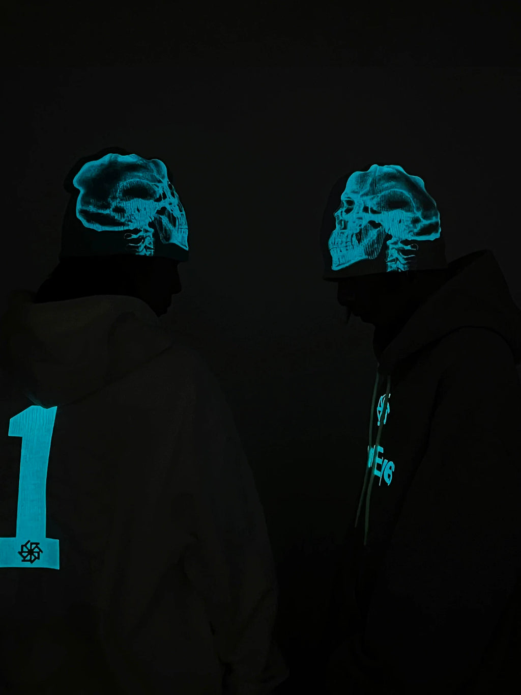Empty Eyes Luminous Skeleton Printed Cold Cap
