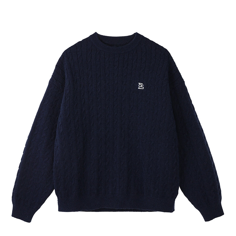 MATCHA STORY Vintage Twist Loose Knitted Sweater