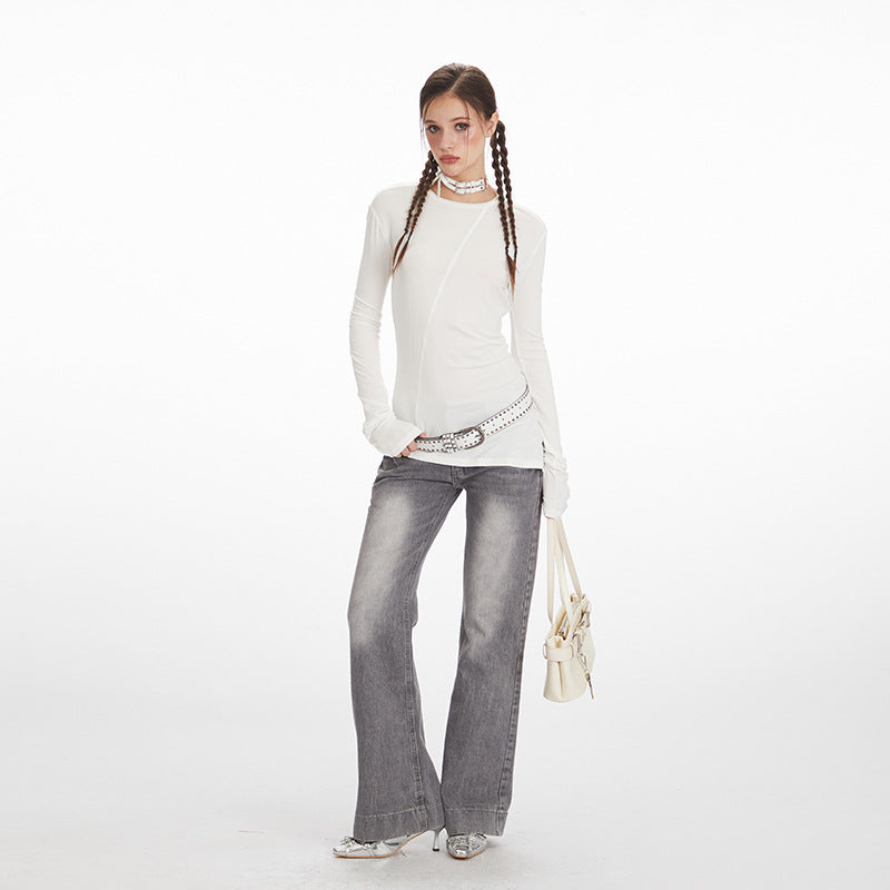 Nariele Slim Skinny Irregular Long Sleeves