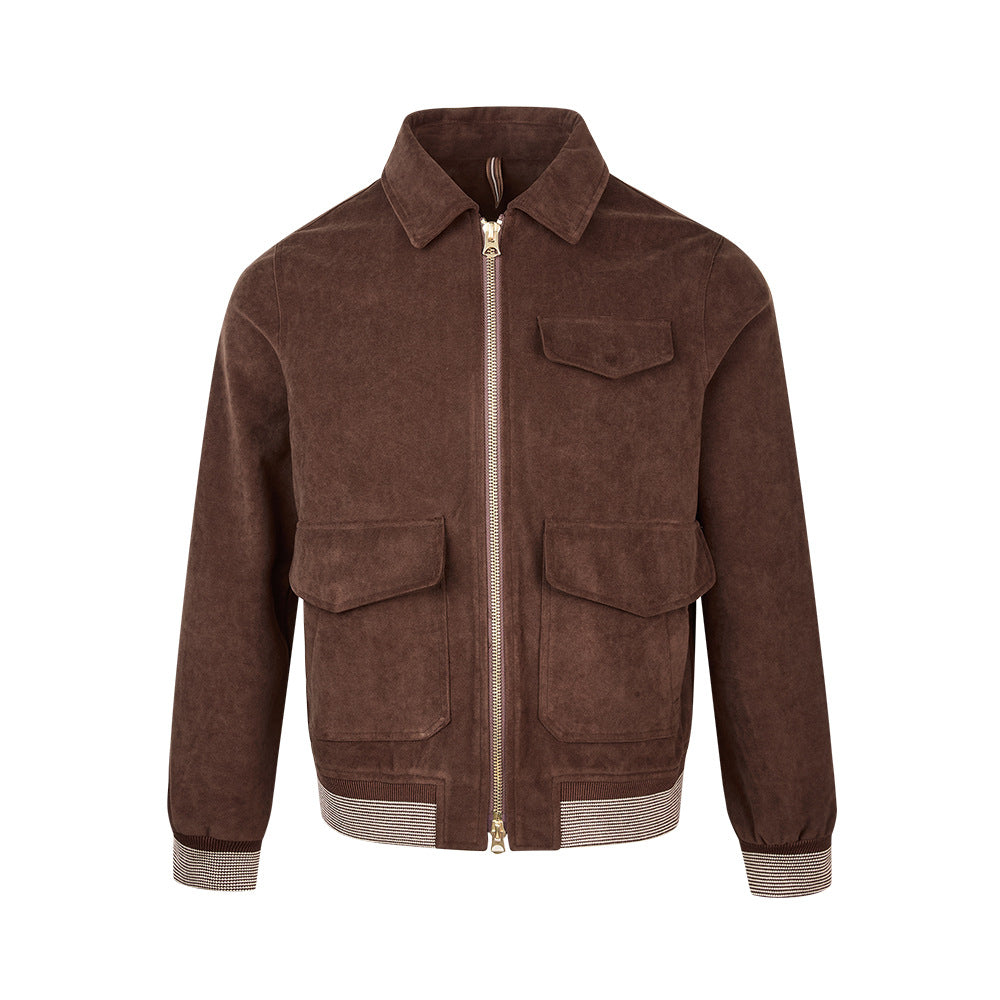 EME Vintage Suede Short Wide Shoulder Jacket