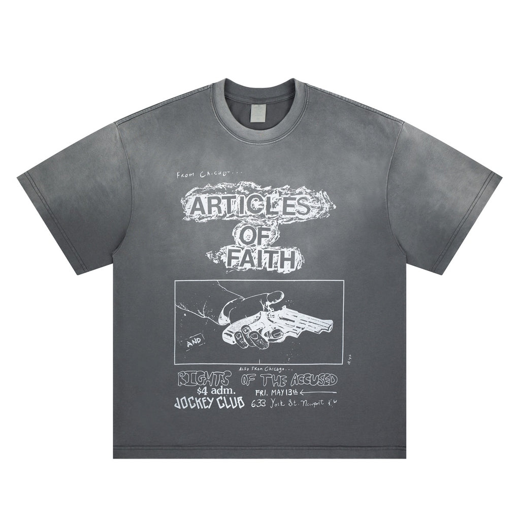 SUPER WAY Vintage Casual Crew Neck Tee
