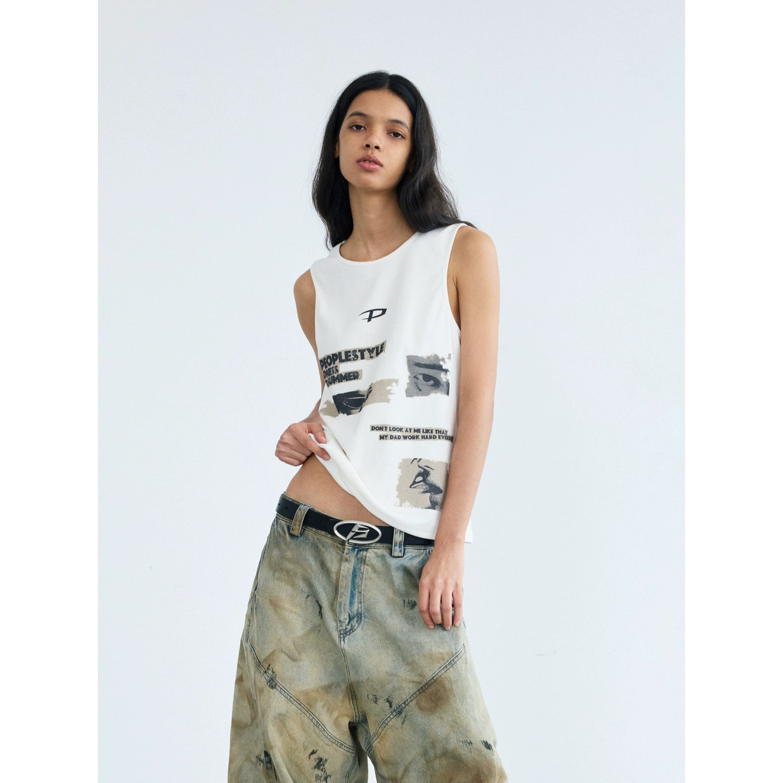 PEOPLESTYLE Graffiti Pit Strip Knitted Vest