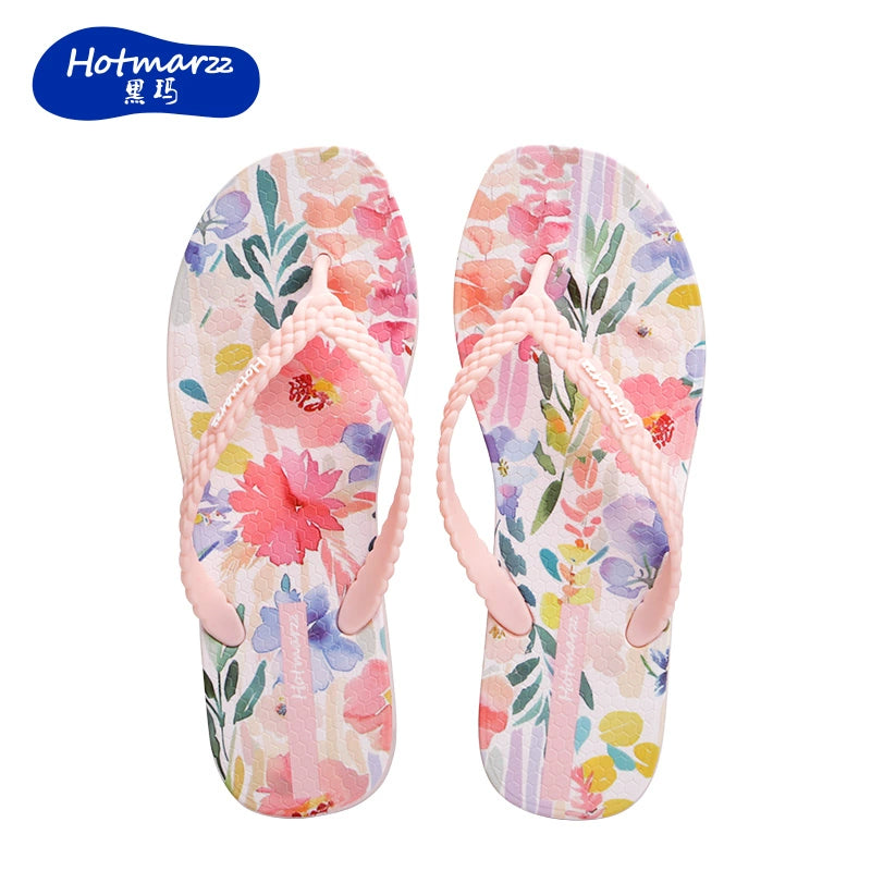 Hotmarzz Seaside Comfortable Non-slip Wear-resistant Soft Thick Bottom Flip-flops