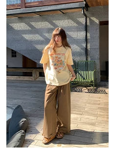 KANO Cartoon Bear Pullover Round Neck Casual Tee