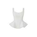 Avenement Ruffled Square Collar Sleeveless Slim Slimming Tank Top