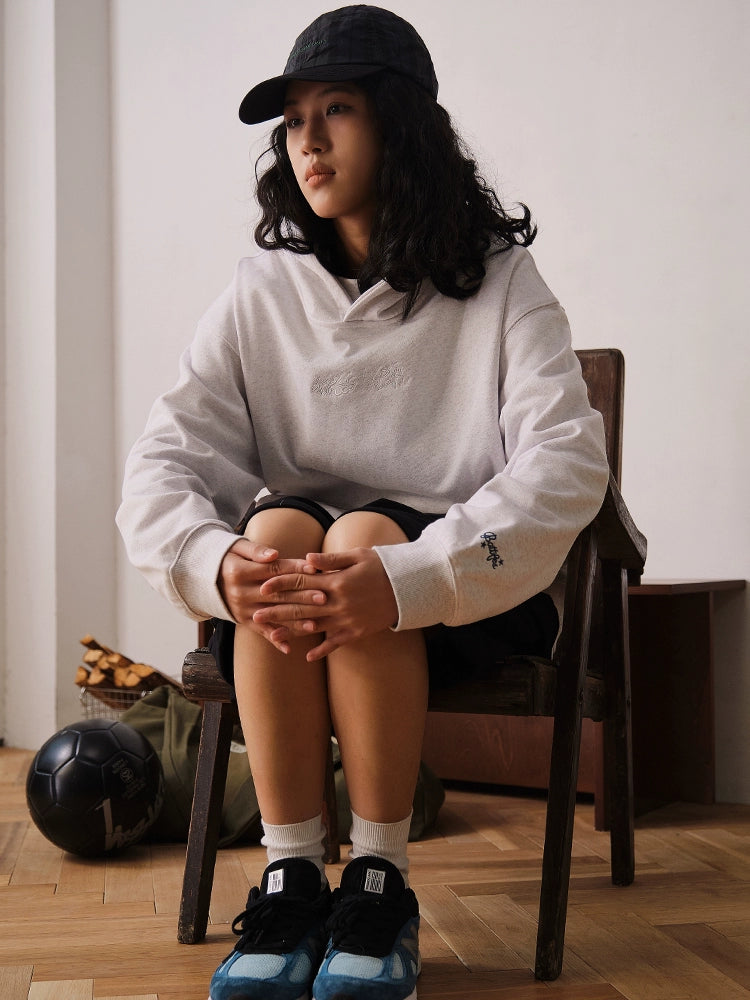 Battles Loose Casual Embroidered Hoodie