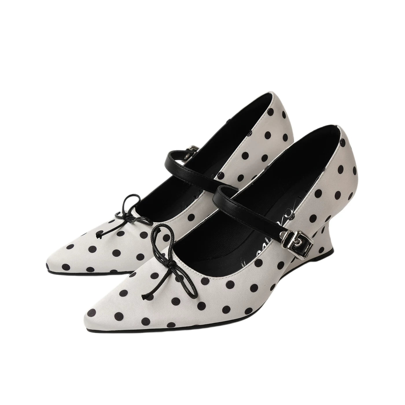 Mooreyu Polka Dot Bow Heels