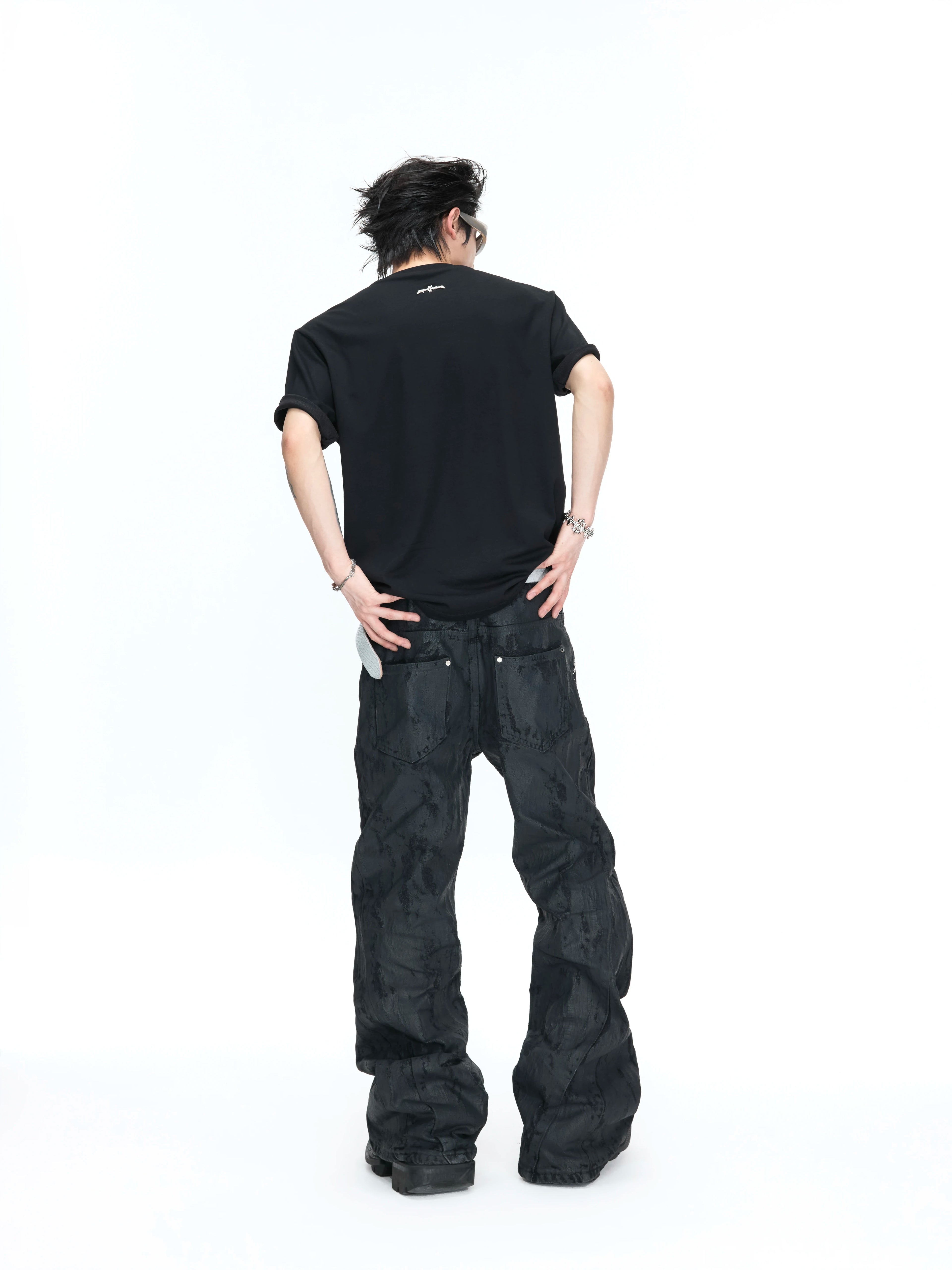 ArguECulturE Rivet Splicing Front Shoulder V-neck Tee