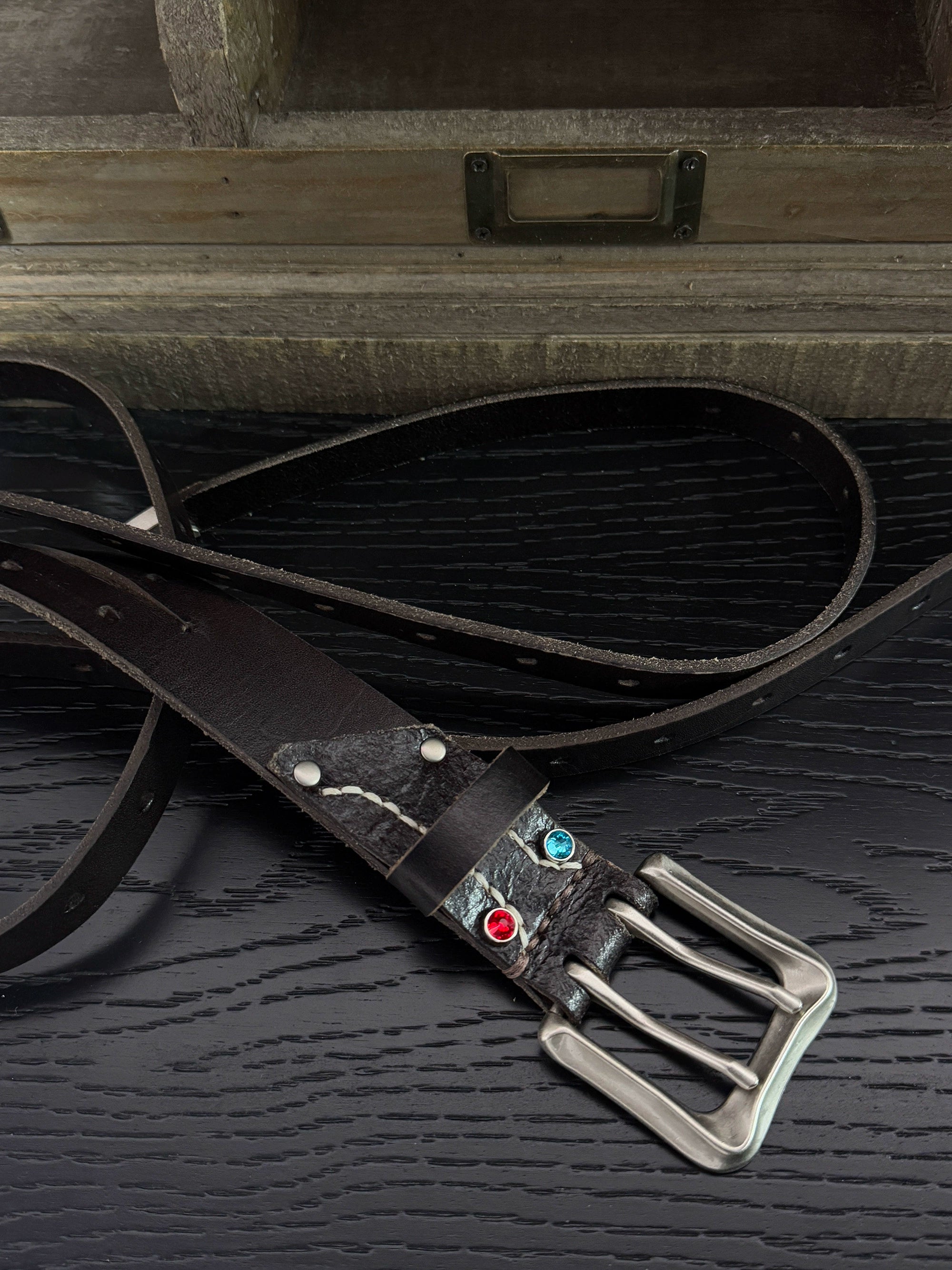 NOT UGLY Porous Snake Tail Split First Cowhide Hand Sewn Belt