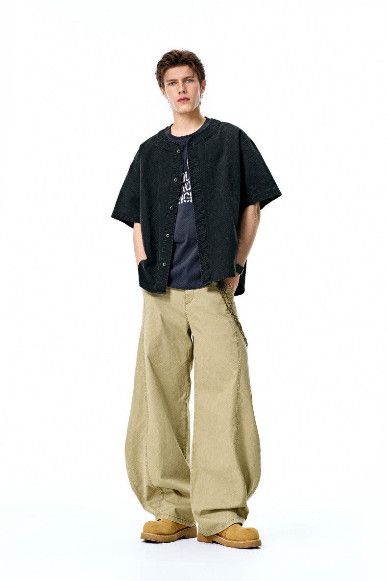 Inflation Wide Leg Casual Washing Tooling Scimitar Pants