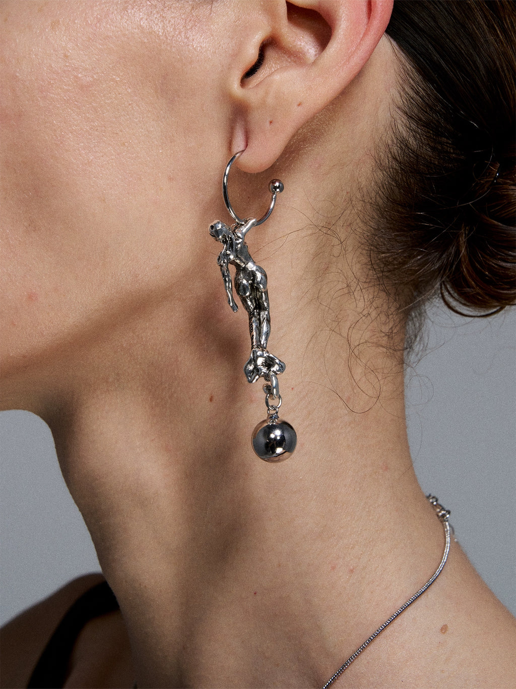 1JINN Made Old Silver Mermaid Long Earrings