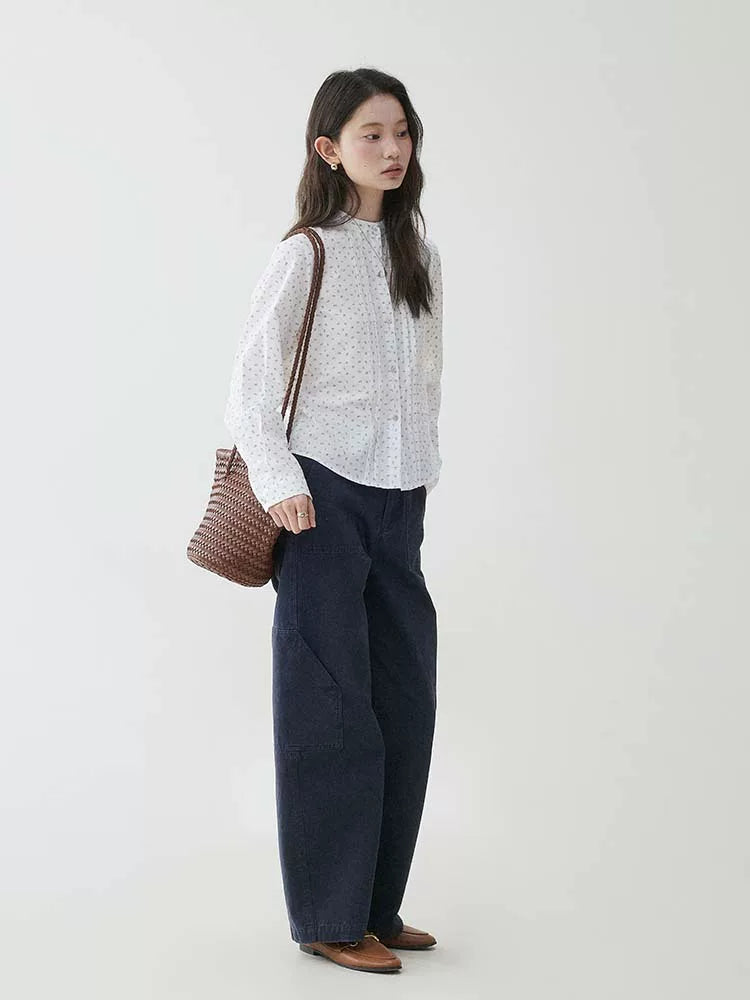 VOOE Floral Round Neck Long-sleeved Shirt