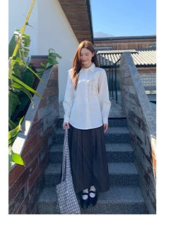KANO Fungus Edge Pleated Casual Skirt