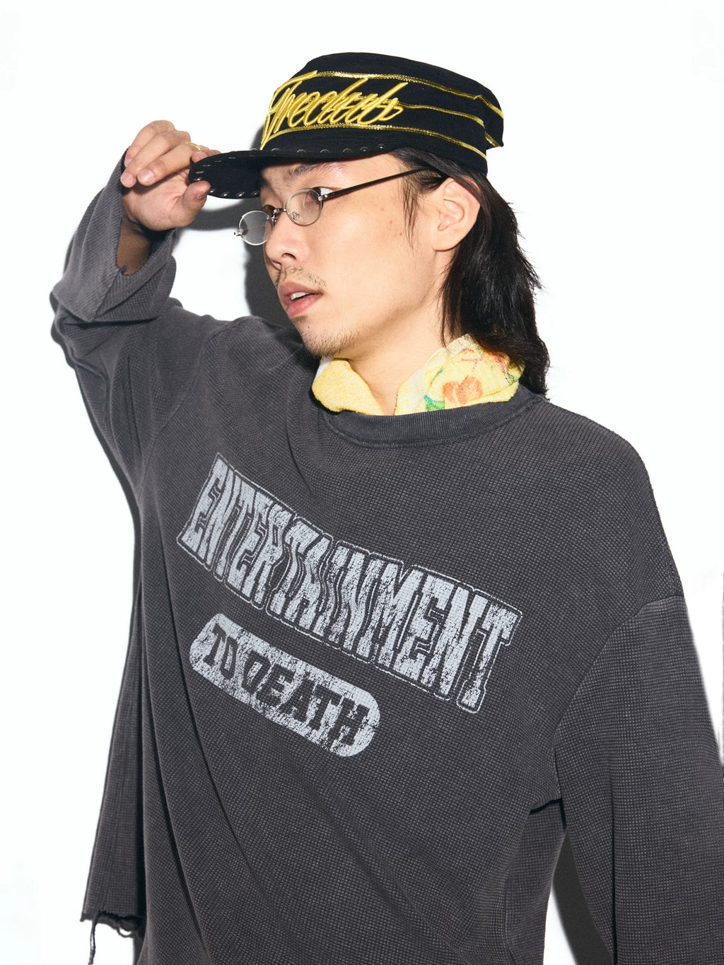 TREclub Vintage Loose Waffle Long Sleeve