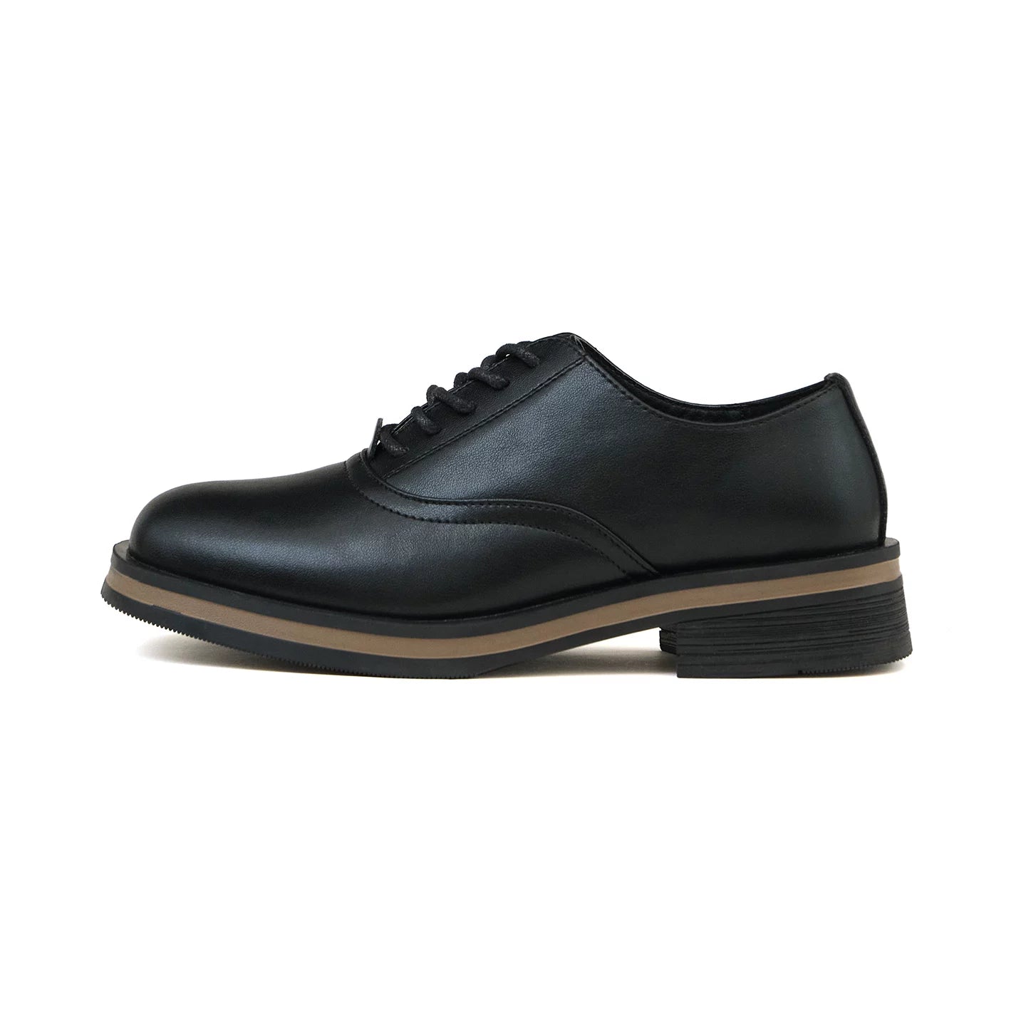 LIVINGTOWN Simple Niche Round Head Leather Shoes