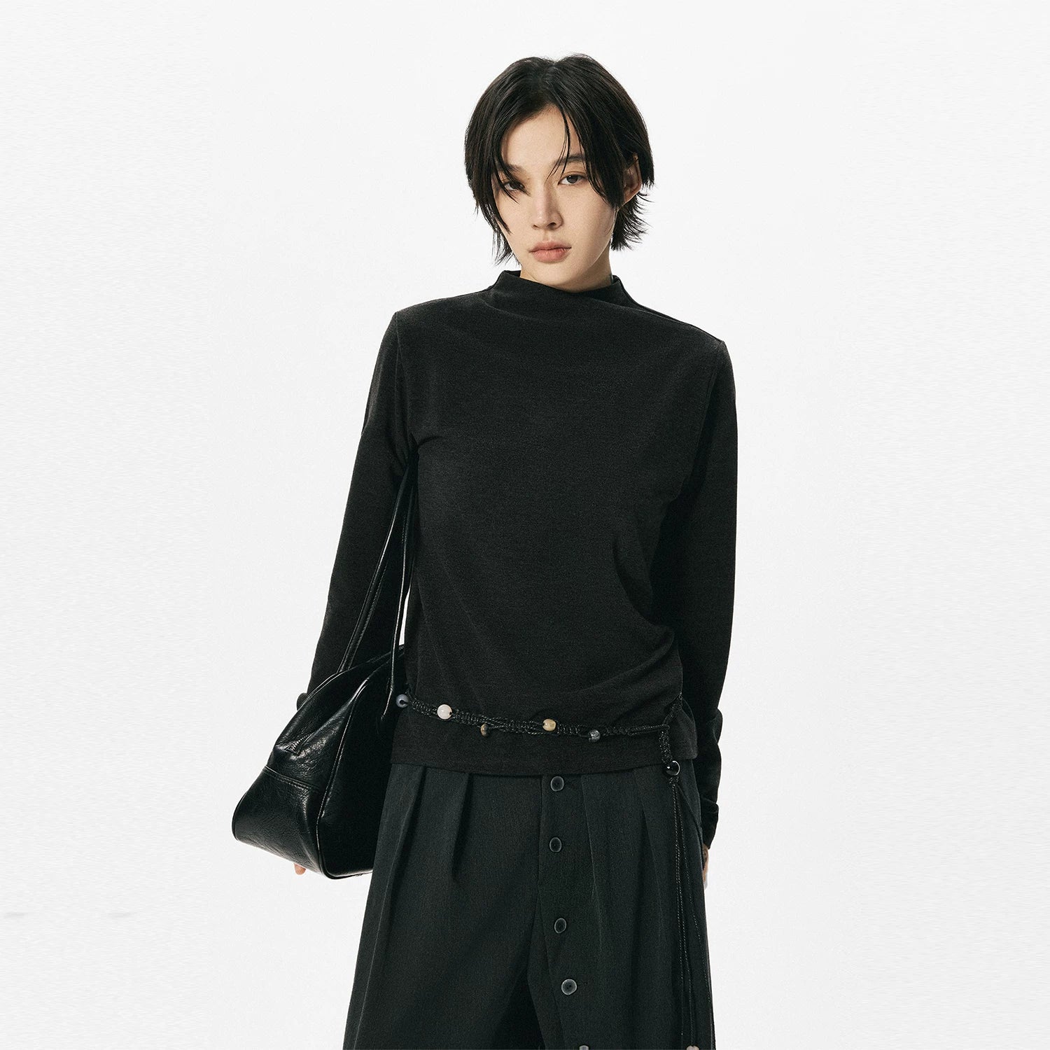 Sameuoo Casual Slim Fit Front Shoulder Long Sleeves