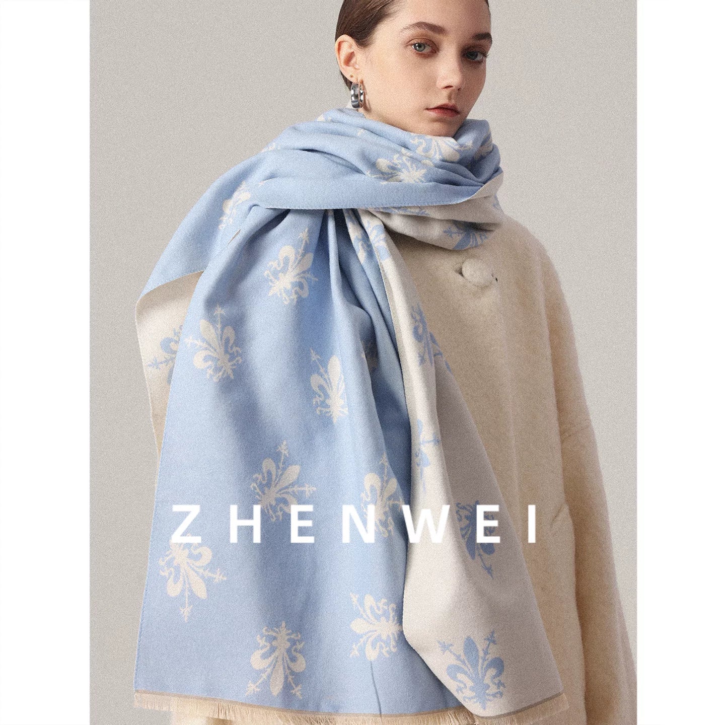 ZHENWEI Florence Iris Plus Wide Shawl Scarf