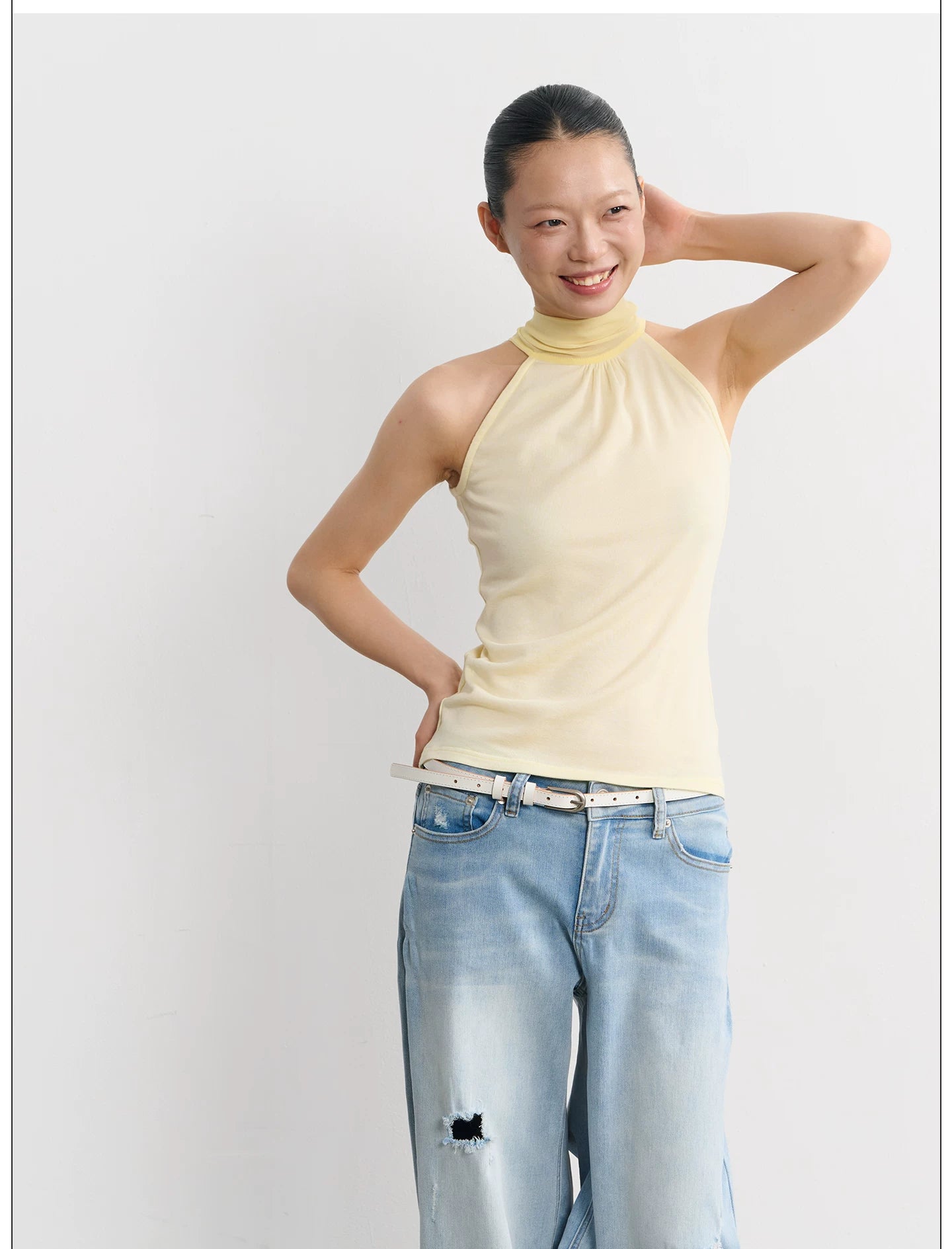 LINY LIBERTY Simple and Relaxed High Elastic Neck Vest