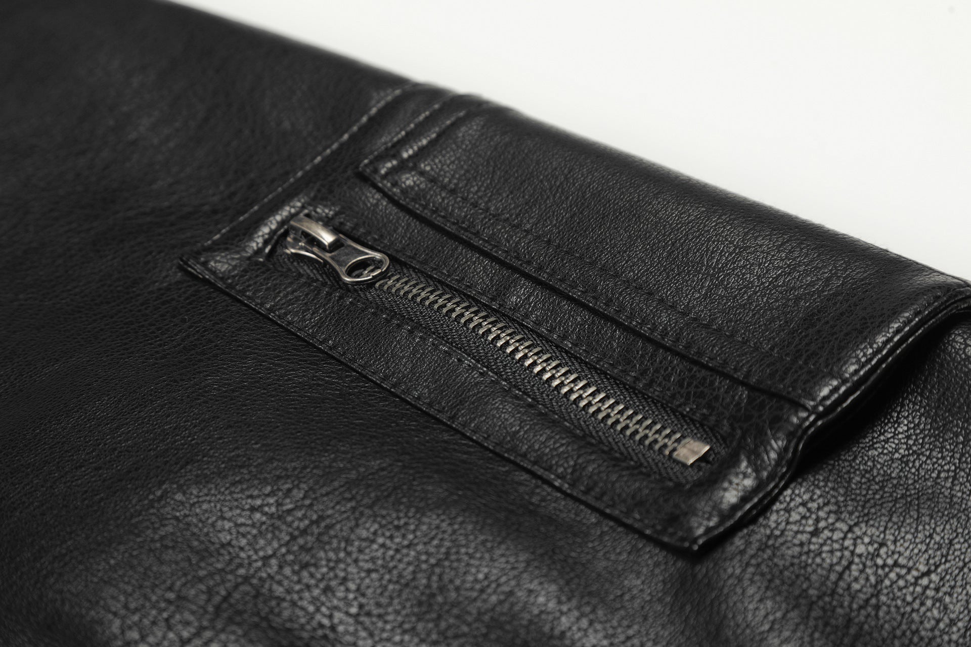 11KN Retro Short Wide Pu Leather Jacket