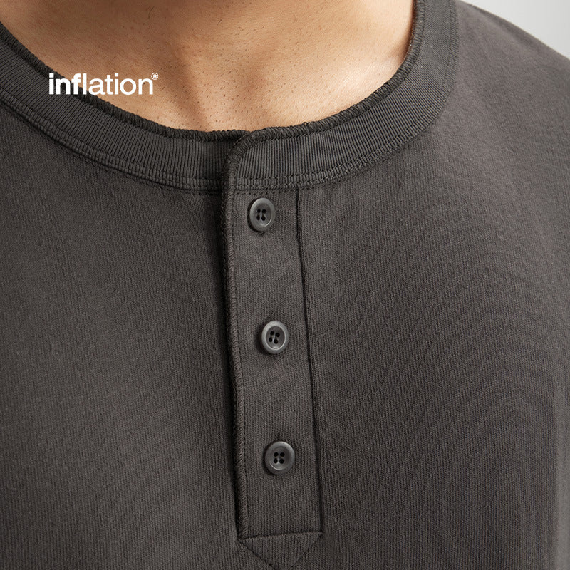 Inflation Heavyweight 250g Cotton Henley Tee