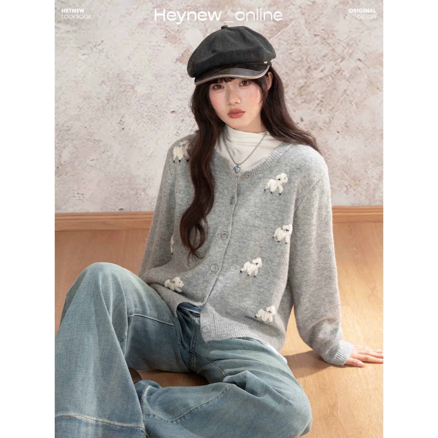 LOVEHEYNEW Korean Sweet and Thin Versatile Sweater
