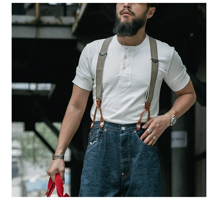 BRONSON Vintage Henry Collar Bottom Casual Tee