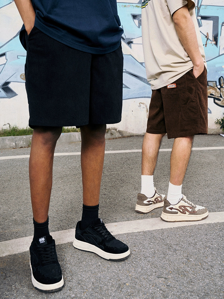 Remedy Vintage Embroidered Corduroy Casual Shorts
