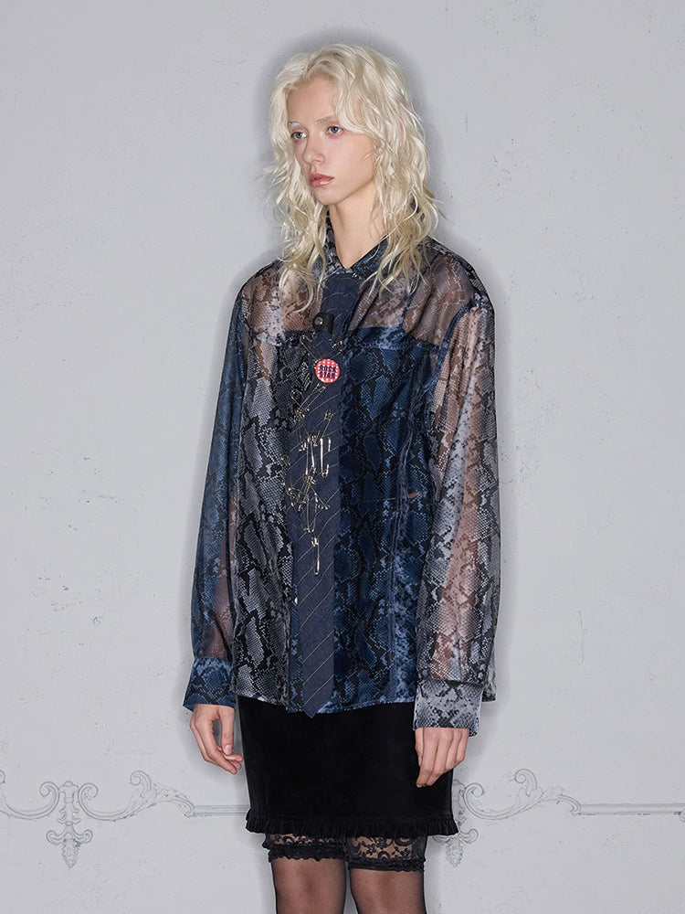 Rocawear Translucent Snake Print Shirt