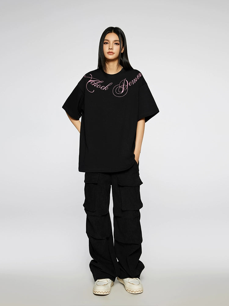 Achock Street Flower Type Print Tee