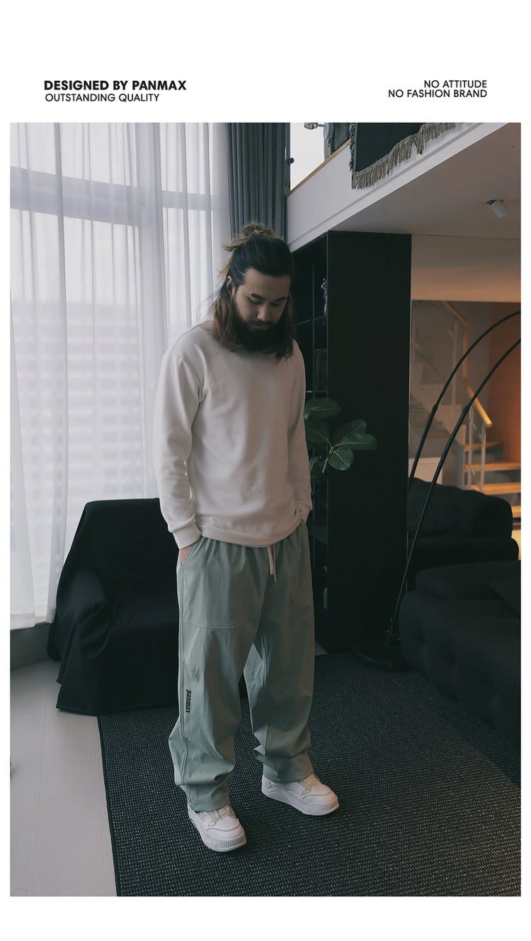 PANMAX Tide Brand Loose Straight Drawstring Leggings Casual Pants