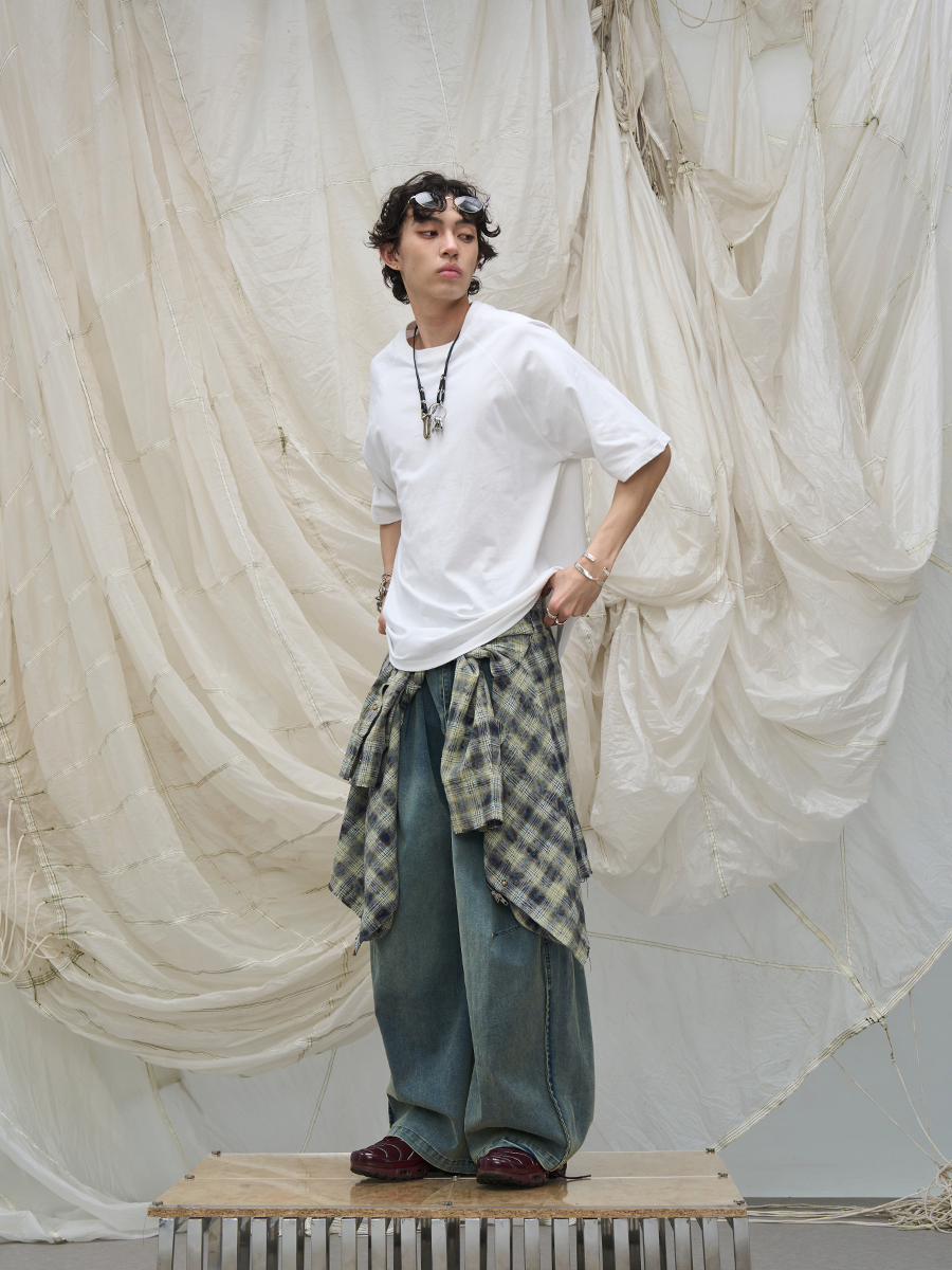 RELABEL Skin-friendly Shoulder Casual Tee