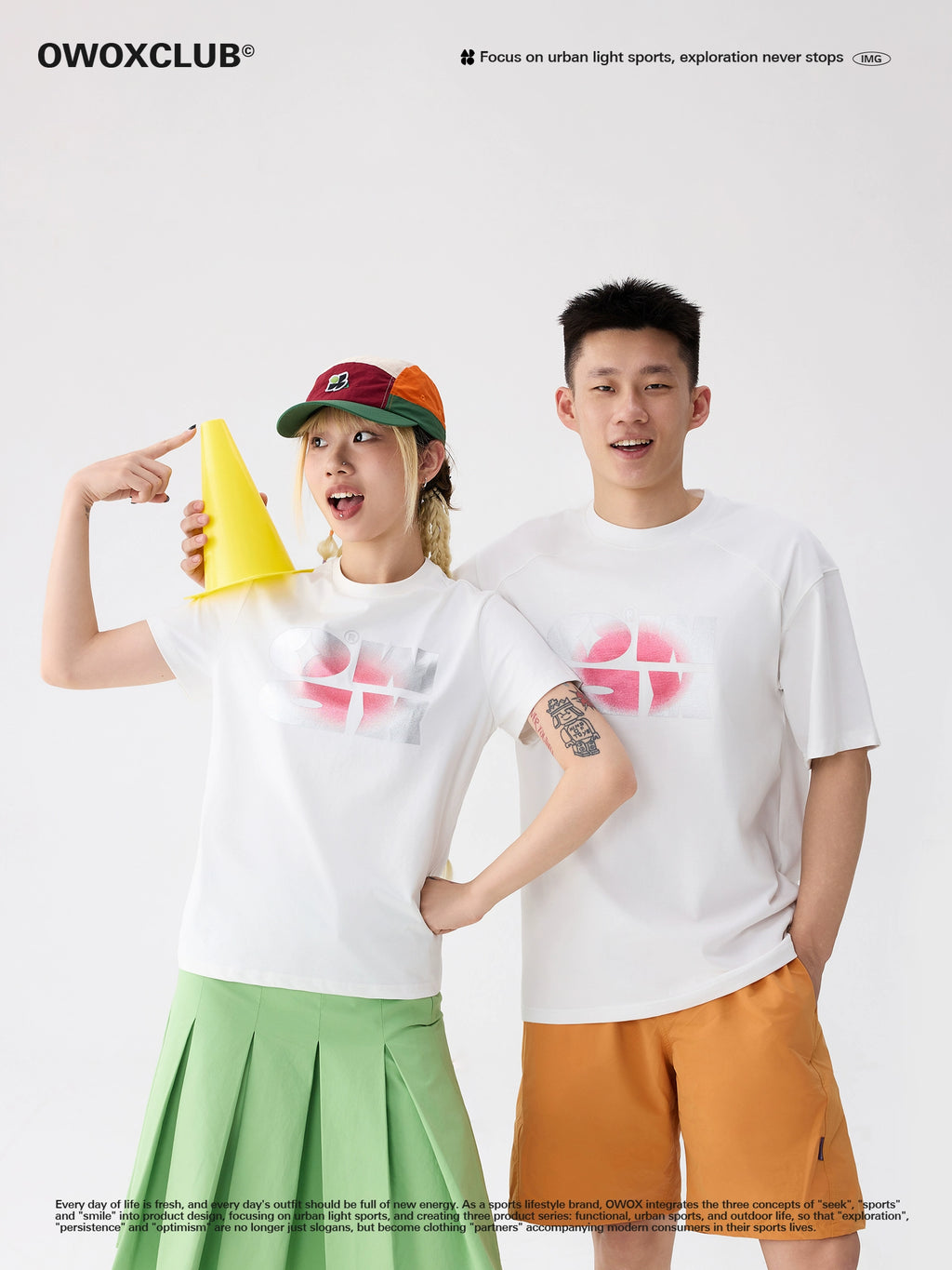 OWOX Letter Logo Smudge Casual Short Tee